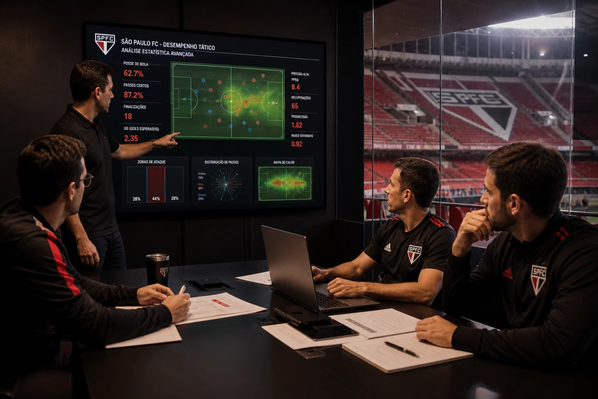 Análise estatística e tática do desempenho do São Paulo FC com métricas avançadas