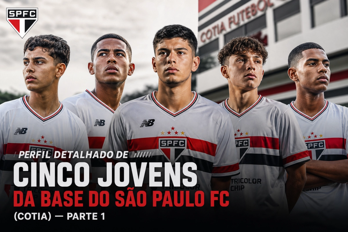 Perfil detalhado de cinco jovens da base do São Paulo Futebol Clube (Cotia) — Parte 1
